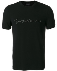 T-shirt imprimé noir Giorgio Armani