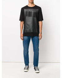 T-shirt imprimé noir Helmut Lang