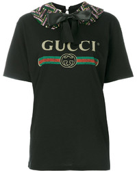 T-shirt imprimé noir Gucci