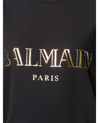 T-shirt imprimé noir Balmain