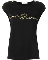 T-shirt imprimé noir PIERRE BALMAIN