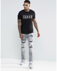 T-shirt imprimé noir Asos