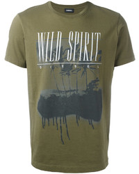 T-shirt imprimé olive Diesel