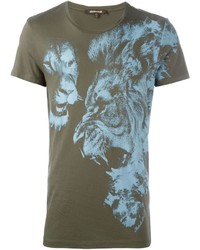 T-shirt imprimé olive Roberto Cavalli