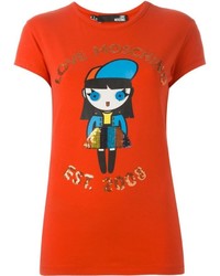 T-shirt imprimé orange Love Moschino
