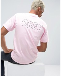 T-shirt imprimé rose Obey