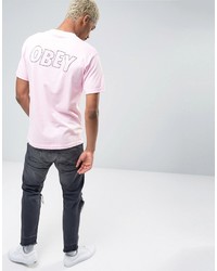 T-shirt imprimé rose Obey