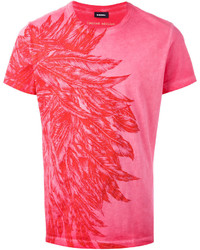 T-shirt imprimé rouge Diesel