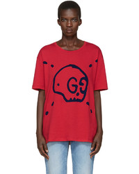 T-shirt imprimé rouge Gucci