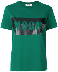 T-shirt imprimé vert MSGM