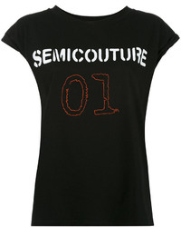 T-shirt noir Semi-Couture