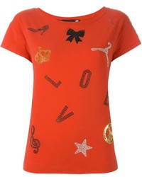 T-shirt orange Love Moschino