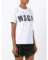 T-shirt orné blanc MSGM