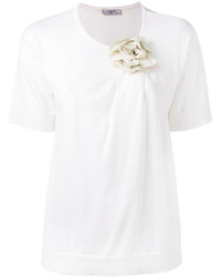T-shirt orné blanc Lanvin