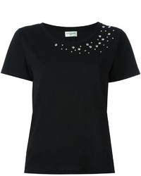 T-shirt orné noir Saint Laurent