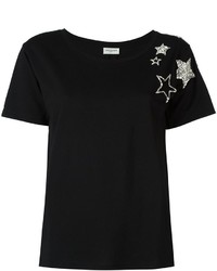T-shirt orné noir Saint Laurent