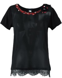 T-shirt orné noir Twin-Set