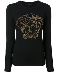 T-shirt orné noir Versace