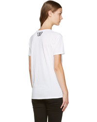 T-shirt pailleté blanc Alexander McQueen