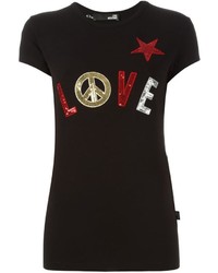 T-shirt pailleté noir Love Moschino