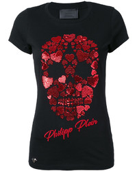 T-shirt pailleté noir Philipp Plein