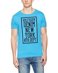 T-shirt turquoise Hilfiger Denim