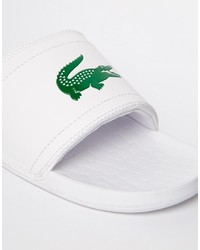 Tongs blanches Lacoste
