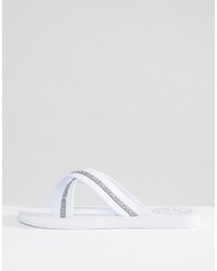 Tongs blanches Versace