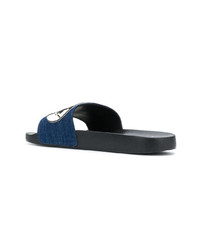 Tongs bleu marine Moncler