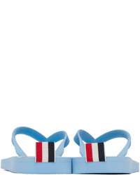 Tongs en caoutchouc imprimées bleu clair Thom Browne