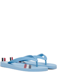 Tongs en caoutchouc imprimées bleu clair Thom Browne