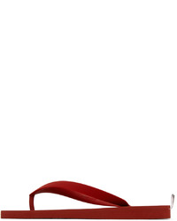 Tongs en caoutchouc imprimées rouges Thom Browne