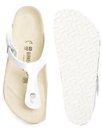 Tongs en cuir blanches Birkenstock