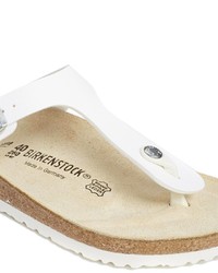 Tongs en cuir blanches Birkenstock