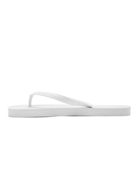 Tongs en cuir blanches DSQUARED2