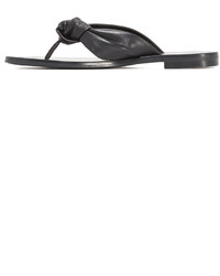 Tongs en cuir noires Diane von Furstenberg