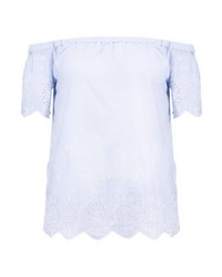 Top à épaules dénudées à fleurs bleu clair Dorothy Perkins