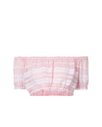 Top à épaules dénudées à rayures horizontales rose Lemlem