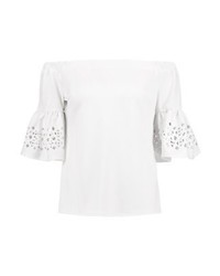 Top à épaules dénudées blanc Banana Republic