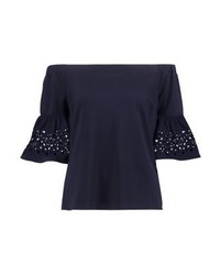 Top à épaules dénudées bleu marine Banana Republic