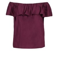 Top à épaules dénudées bordeaux Sparkz