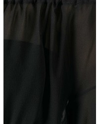 Top à épaules dénudées en chiffon noir Saint Laurent