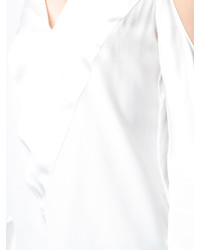 Top à épaules dénudées en soie blanc Barbara Bui