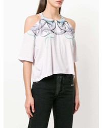 Top à épaules dénudées imprimé rose Marcelo Burlon County of Milan