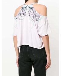 Top à épaules dénudées imprimé rose Marcelo Burlon County of Milan