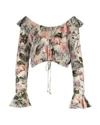 Top court à fleurs blanc For Love & Lemons