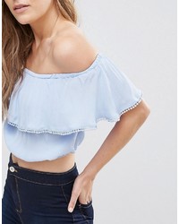 Top court bleu clair Miss Selfridge