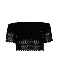 Top court en dentelle noir Even&Odd