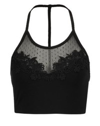 Top court en dentelle noir Miss Selfridge