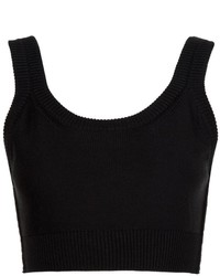 Top court en laine en tricot noir Calvin Klein Collection